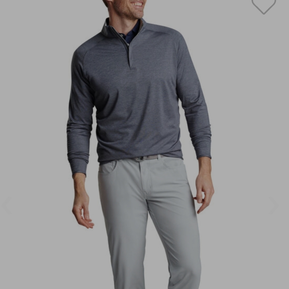 Peter Millar Stealth PERFORMANCE Steel Blue Quarter-Zip Pullover L